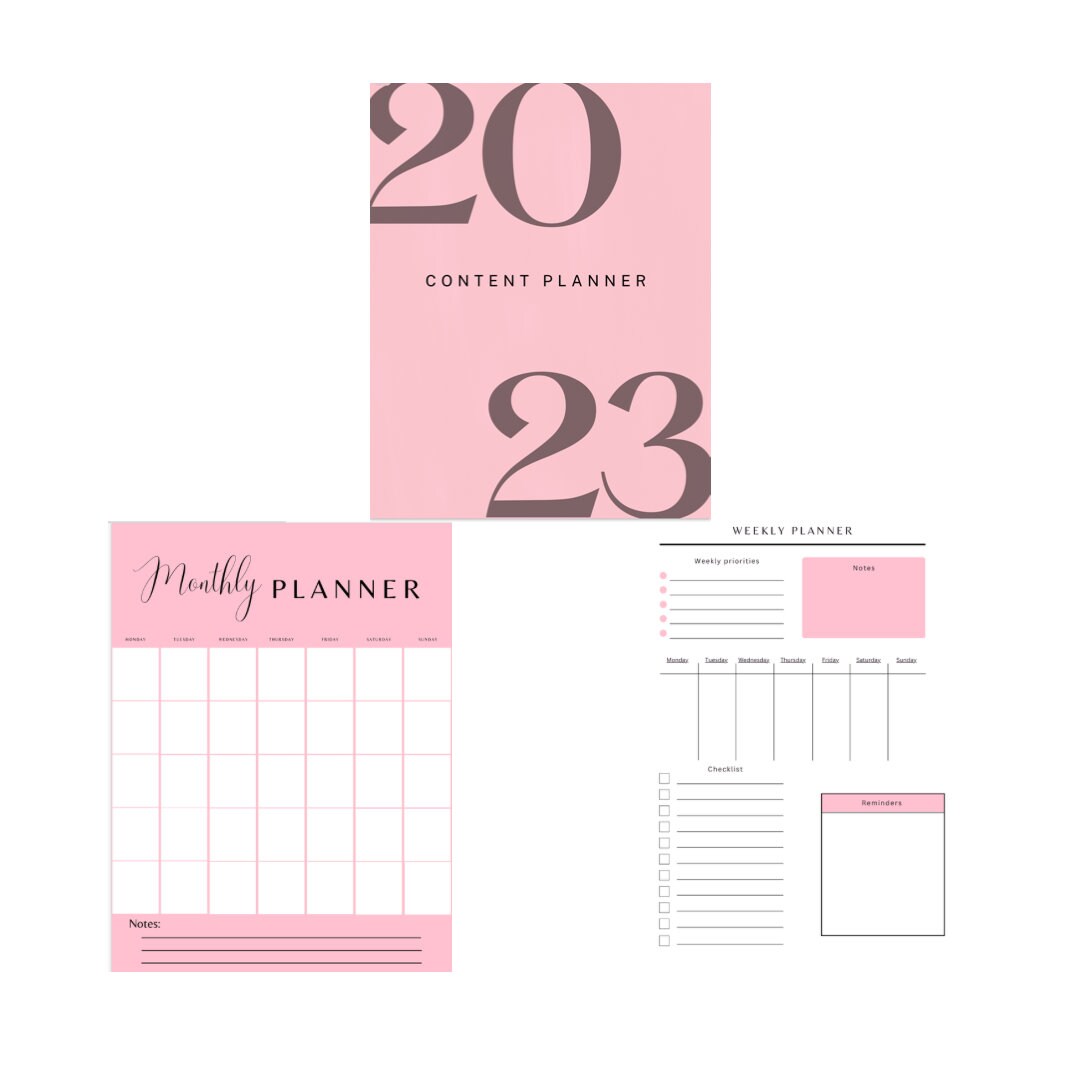 Monthly Weekly Content Planner Template For Good Notes Etsy