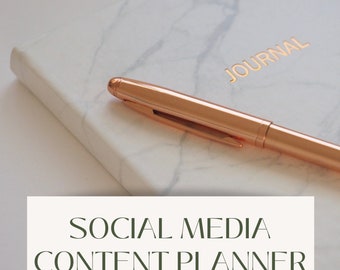 Social Media Content Calendar Digital Content Planner Spreadsheet, Social Media Planner Template, Monthly Content Spreadsheet