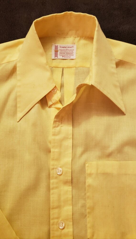 Vintage 70s Long-sleeved Yellow Shirt - image 3