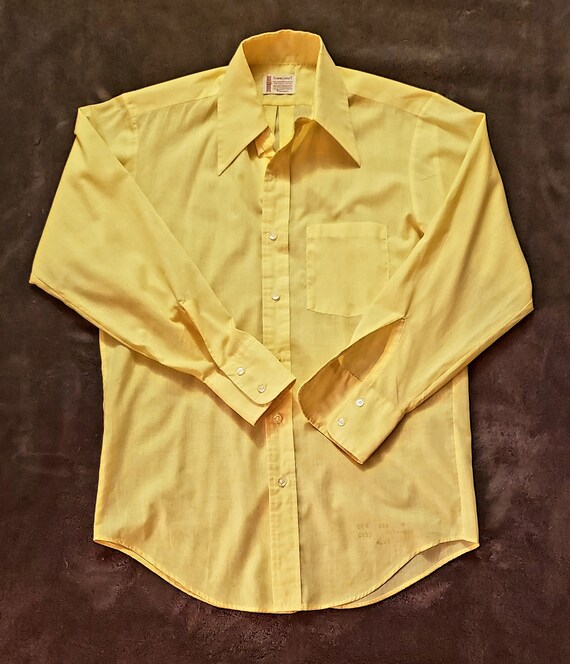 Vintage 70s Long-sleeved Yellow Shirt - image 6