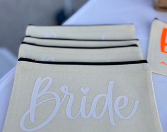 Bride to Be Zipper Canvas Cosmetic Bag