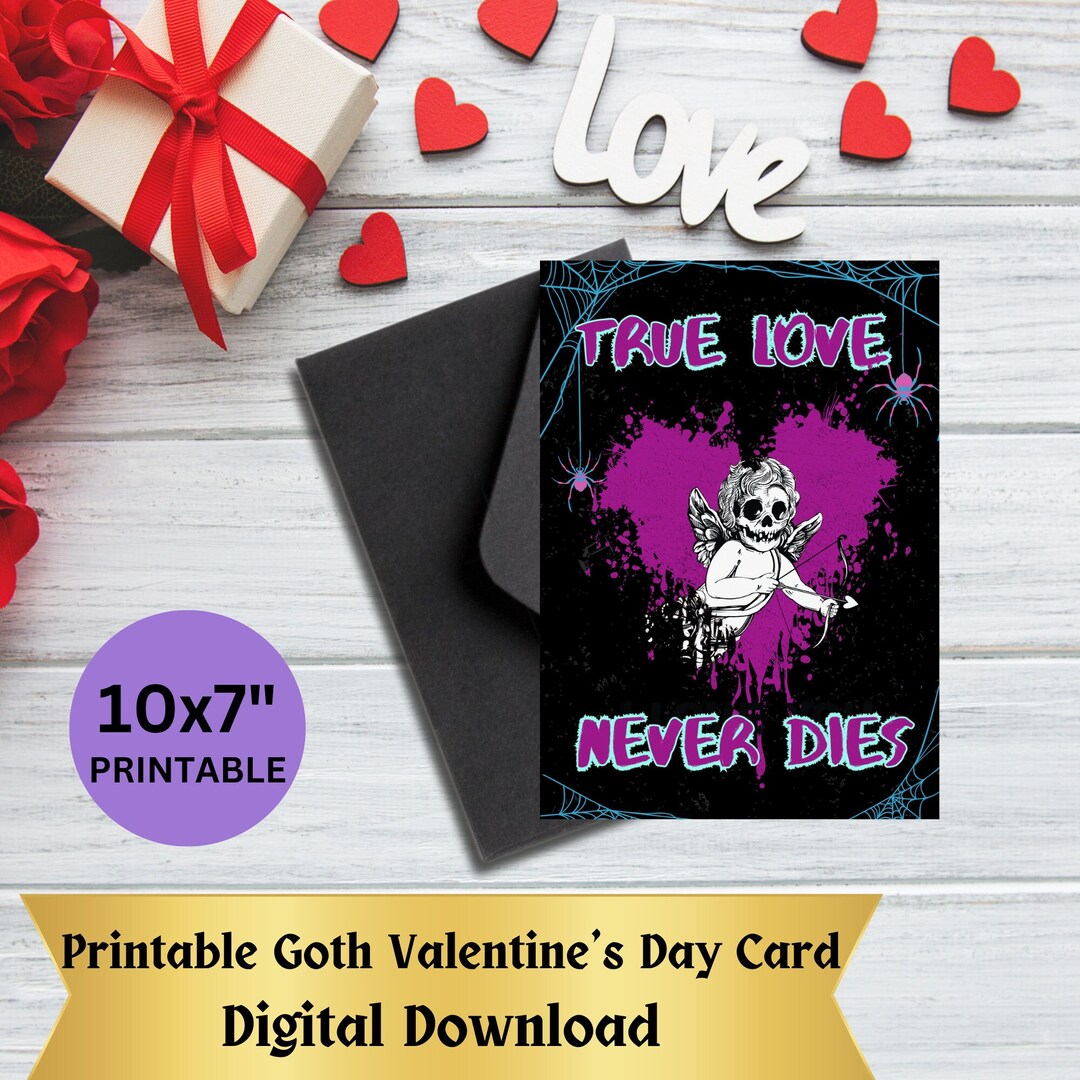 Goth Valentine's Day Cards Goth Digital Card Valentine Goth Card Goth ...