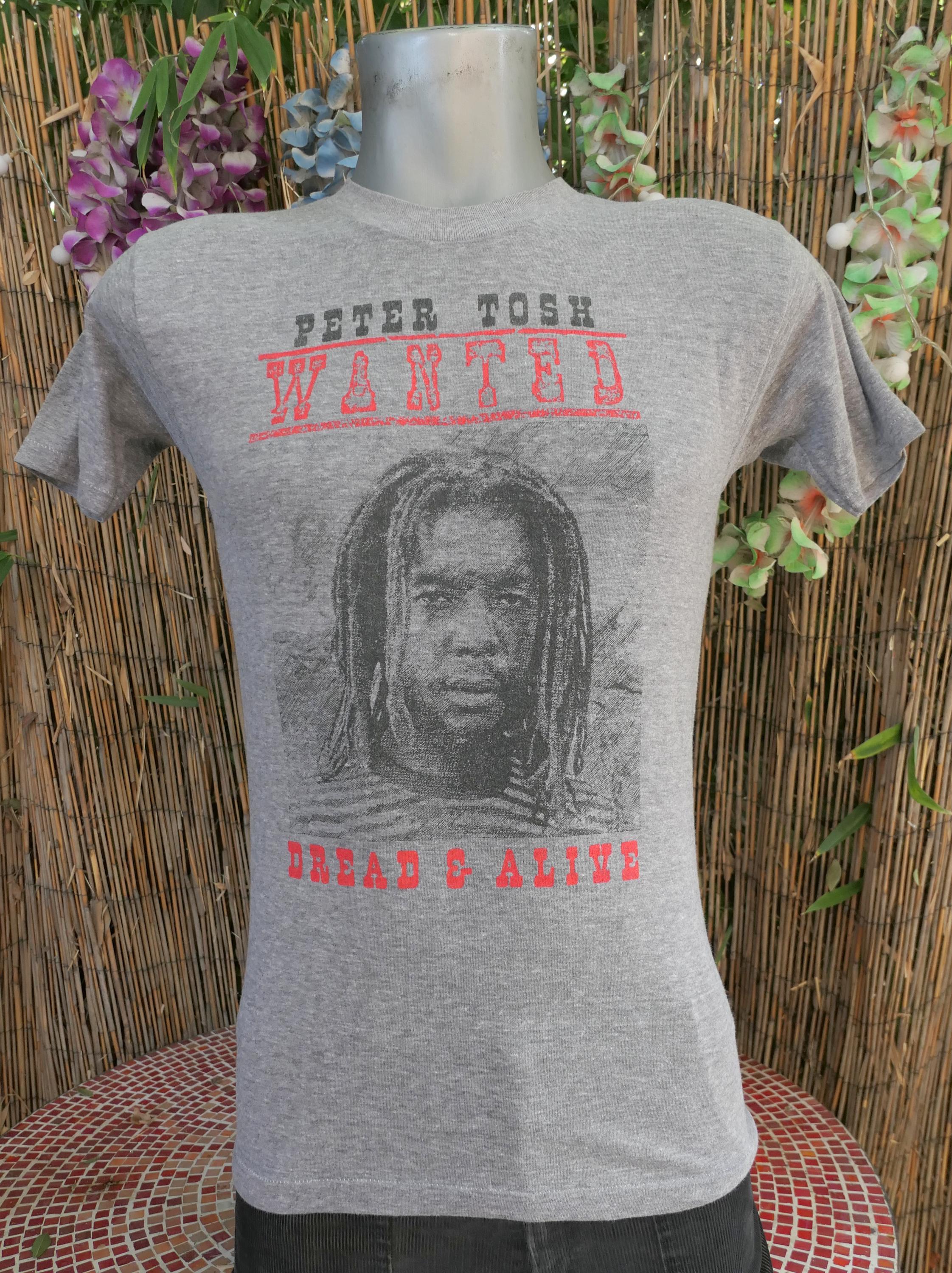 ミュージシャン 80's PETER TOSH DREAD & ALIVE TOUR TEE 80's Vintage 1981 PETER TOSH North American Tour T Shirt Small