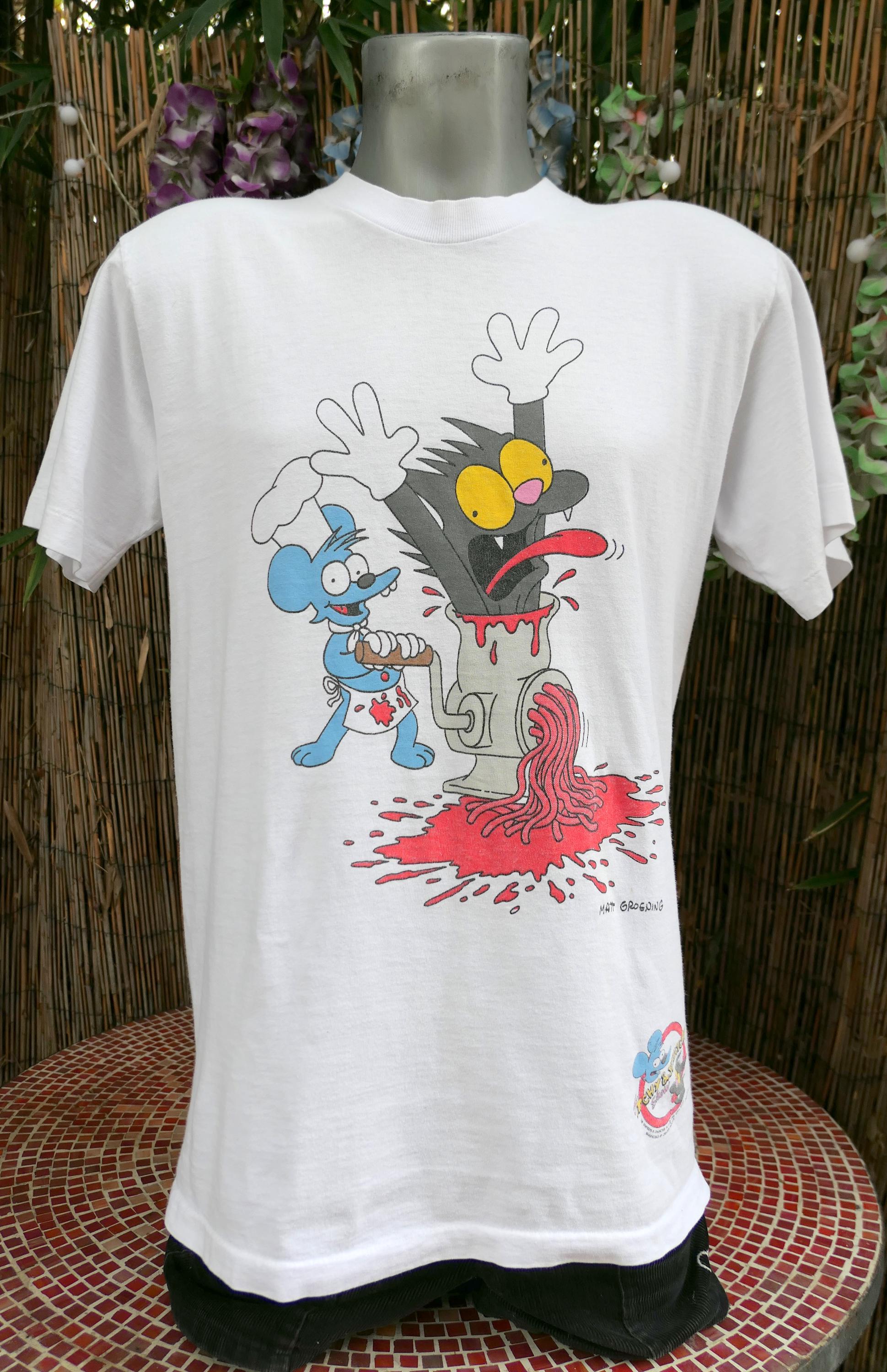 希少　90's The Itchy & Scratchy Show Tシャツ The Simpsons 20th Television The Itchy & Scratchy Show T