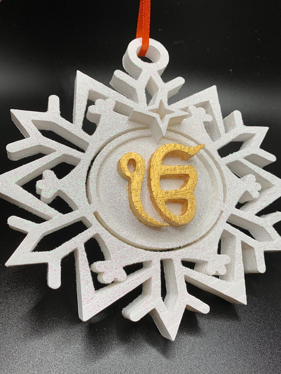 Punjabi Sikh Gold Snowflake Ornaments Christmas Winter Decorations