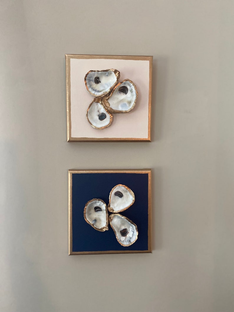 8 X 8 Oyster Wall Art, Bedroom Decor, Living Room Wall Art, Coastal