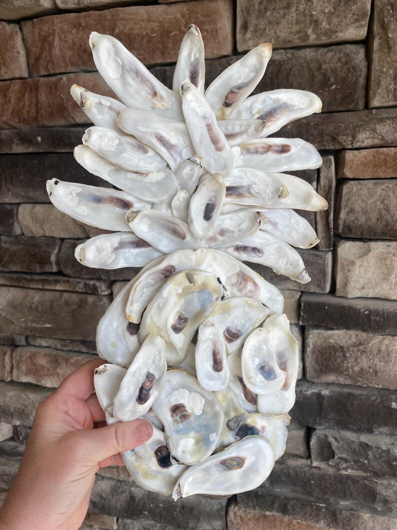 Pinaple Shell Oyster Shell Pineapple Wall Art: Coastal Beach Decor - Etsy