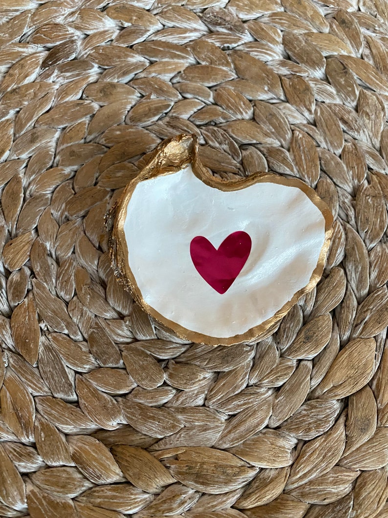 Oyster Shell Ring Dish - Ceramic Trinket Tray For Jewelry Organization Blue Home Decor