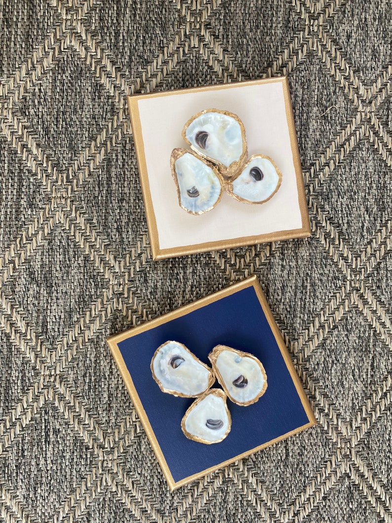 8 X 8 Oyster Wall Art, Bedroom Decor, Living Room Wall Art, Coastal