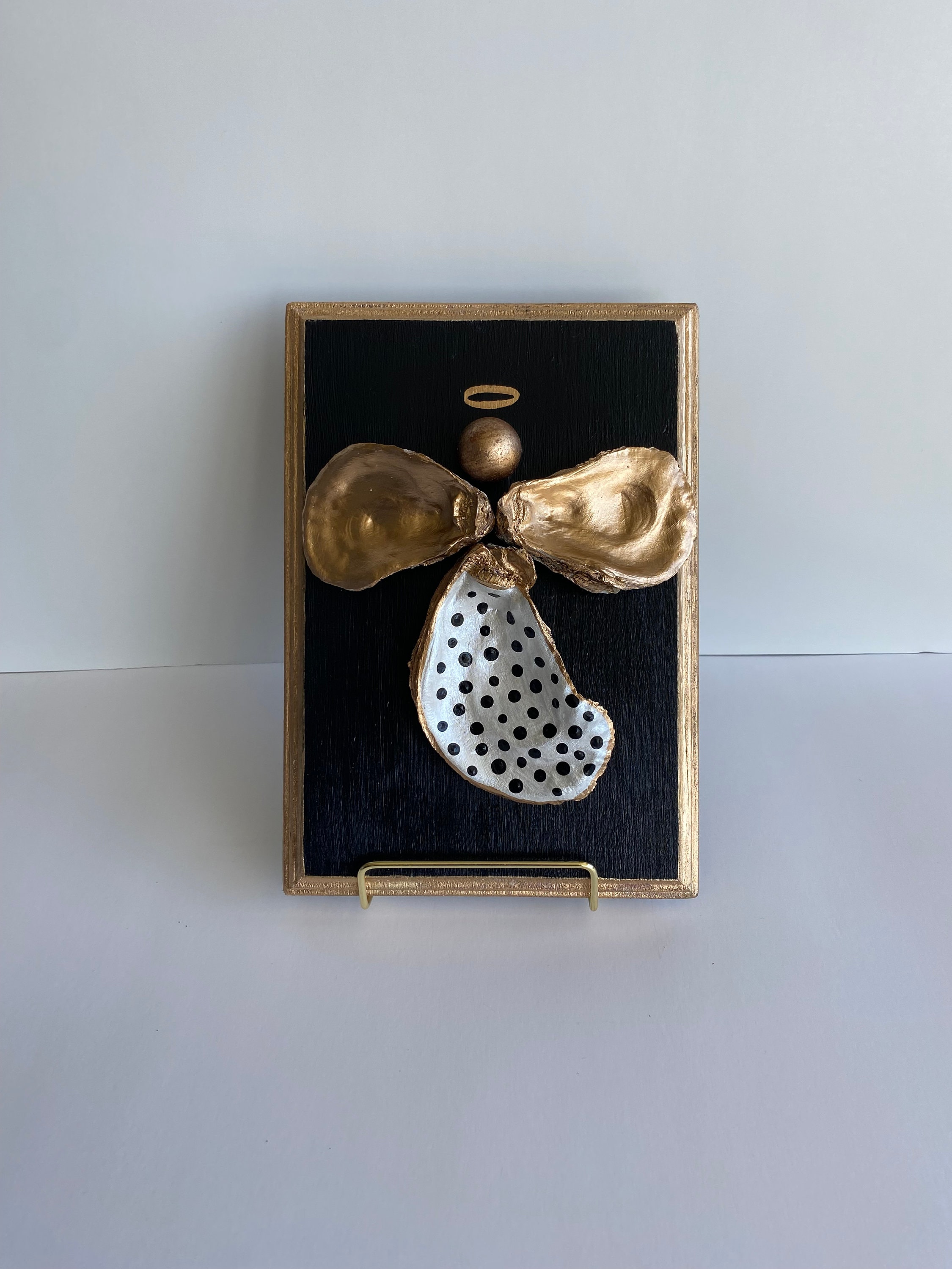 9x7 Oyster Angel, Oyster Shell Art, Christian Home Decor, Angel Wall