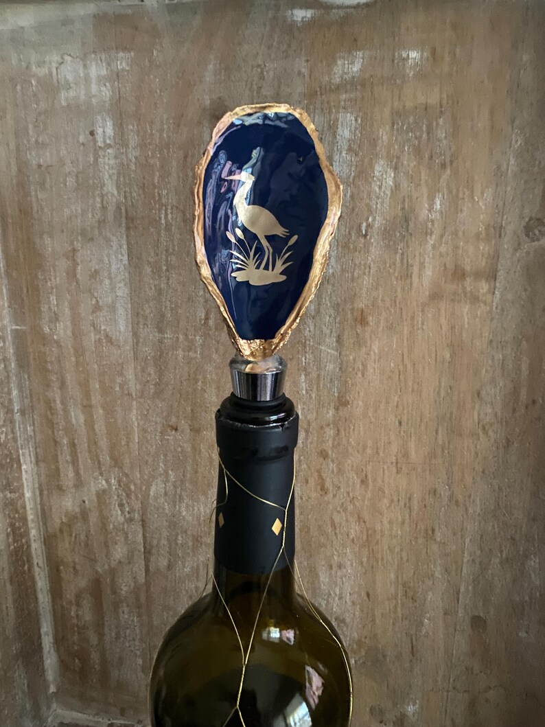 Oyster Shell Wine Bottle Stopper - Thumbnail 3