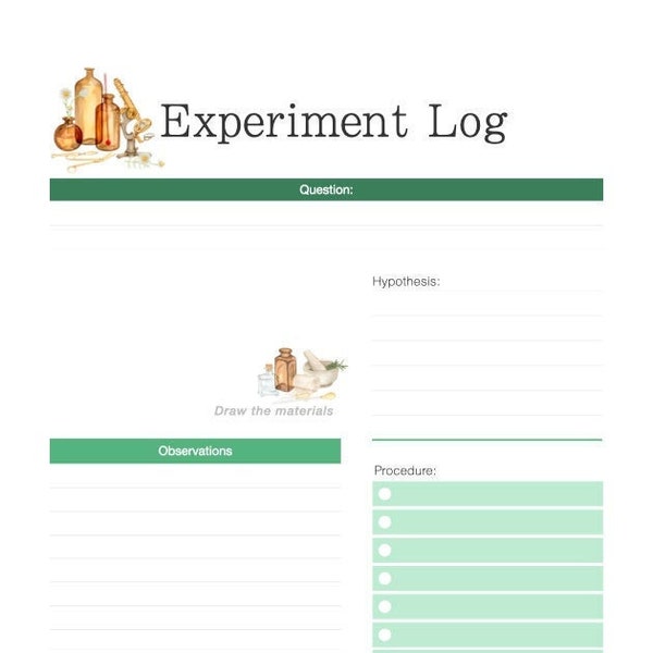 Homeschool Classroom Science Journal and Experiment Log