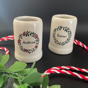 Schnapsglas, Schnapskrug, Mini-Steinkrug, personalisiert, Gastgeschenk, Hochzeit, Oktoberfest, Bierkrug klein, Stamperl, Stamperlglas, 3,5cl