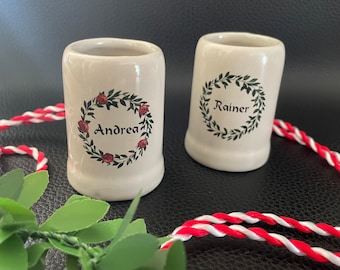 Shot glass, shot mug, mini stoneware mug, personalized, wedding favor, Oktoberfest, small beer mug, shot glass, 3.5cl