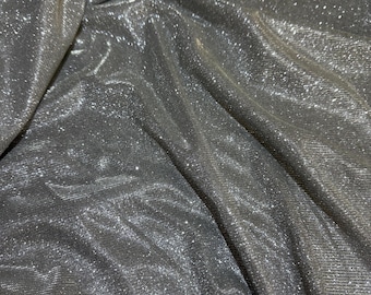 Lurex, slightly stretchy, glitter, moonlight, silver, sold by the meter, 1 m