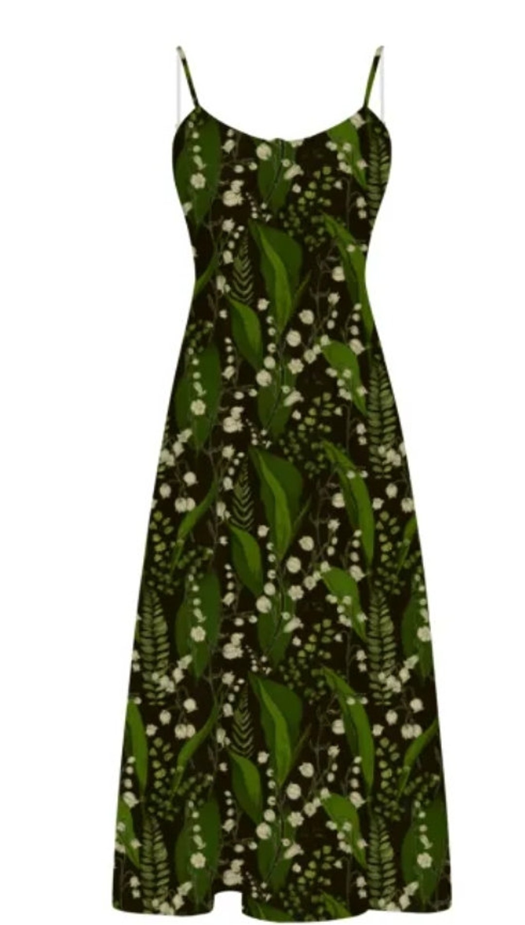 Gothic Floral Midi Dress Lily of the Valley Y2K Dress - Etsy