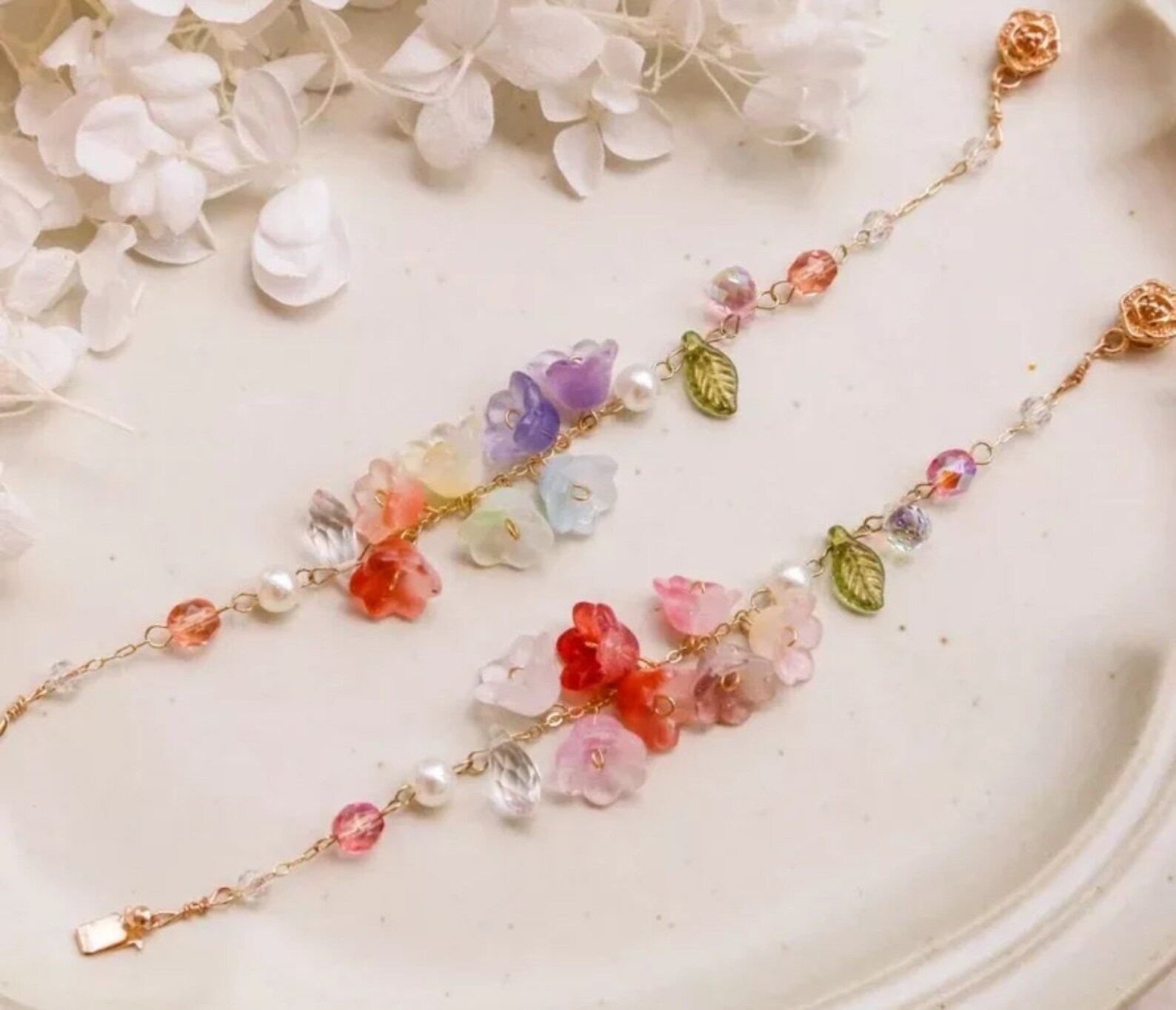 Lilies Bracelet Fairycore Bracelet Colorful Handmade Etsy