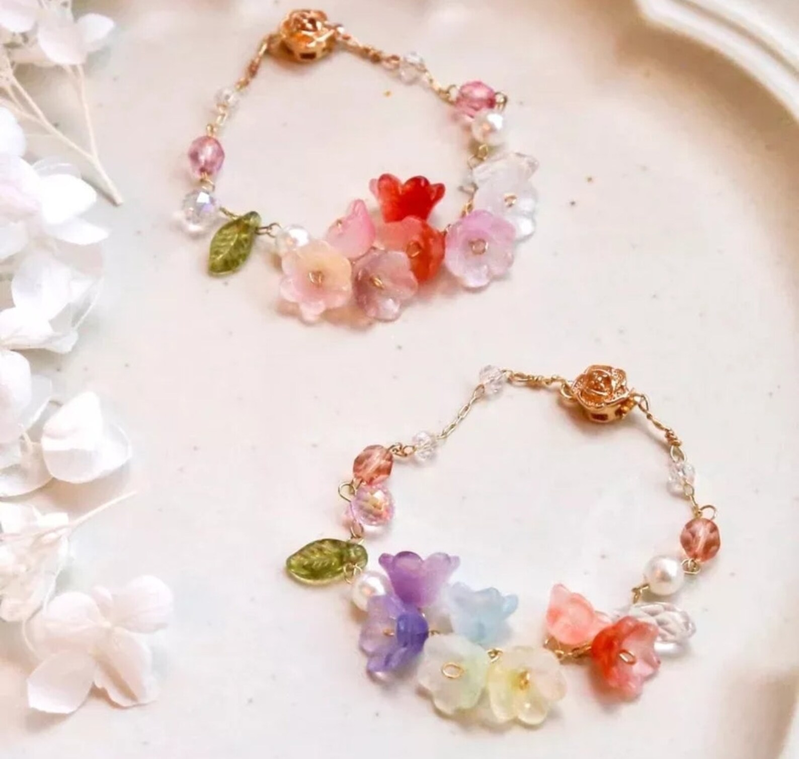 Lilies Bracelet Fairycore Bracelet Colorful Handmade Etsy