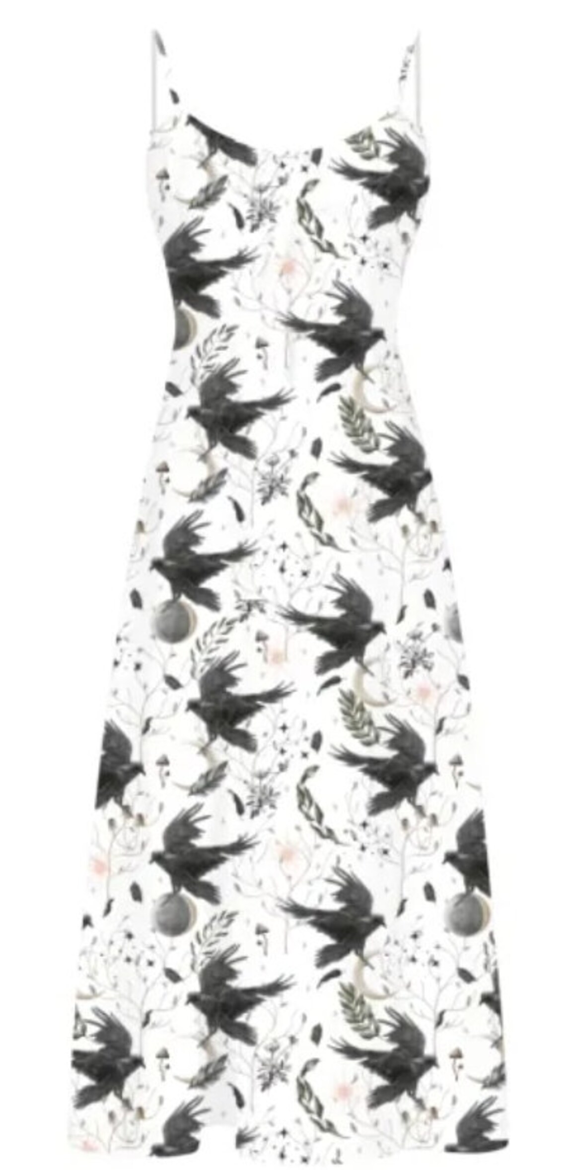 Celestial Midi Dress Retro Y2K Dress Witchy Crow Dress Etsy