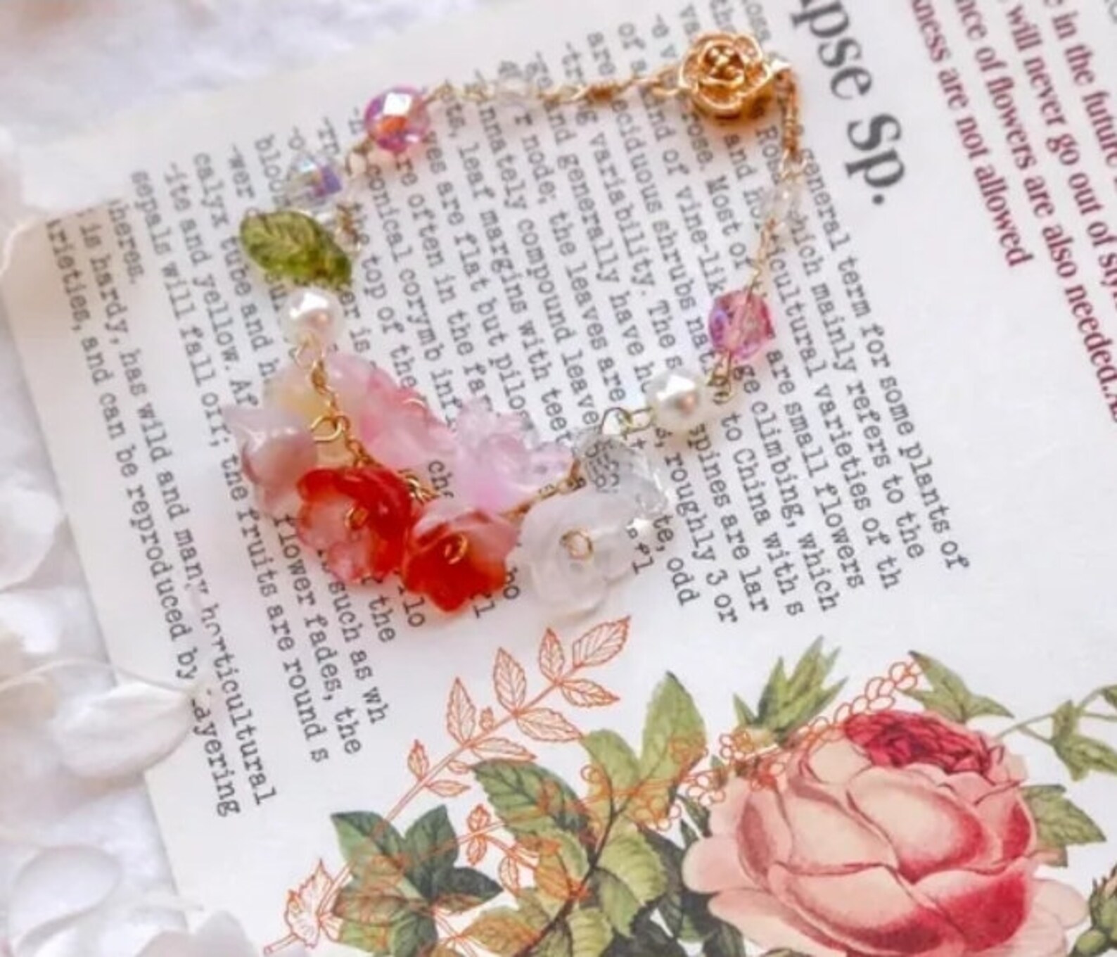 Lilies Bracelet Fairycore Bracelet Colorful Handmade Etsy
