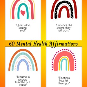 Bienestar: 60 Tarjetas de Afirmación de Salud Mental