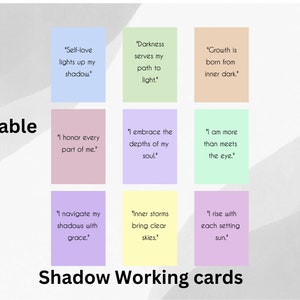 44 Cartões de afirmação para impressão do Shadow Work - Baralho digital de cura interior e autodescoberta - Crescimento pessoal, avisos do diário de atenção plena"