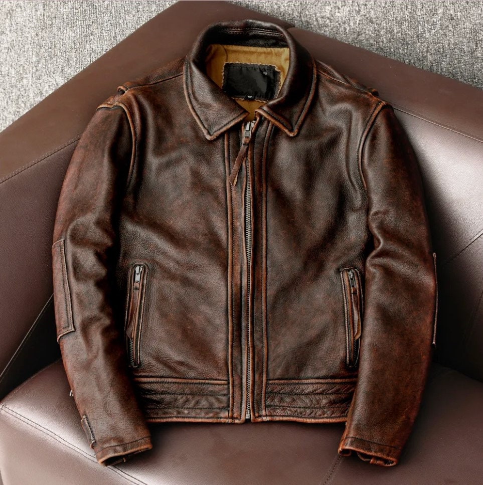 Men's Brown Leather Jacket, Brown Biker Real Leather Jacket, Café Racer  Jacket, Leather Jacket, Gift for Him - Etsy