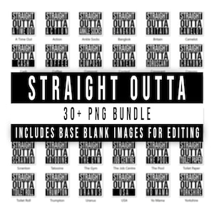 STRAIGHT OUTTA COMPTON themed design png bundle