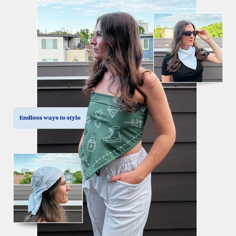 Pañuelo personalizado a juego para el 4 de julio, accesorio familiar personalizado para el 4 de julio, bufanda patriótica de julio, pañuelo del Día de la Independencia imagen 7
