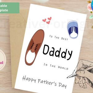 To the Best Daddy Editable Template Funny Father Gift from Son World Best Father Fathers Day Digital Card Wall Art Instant Download