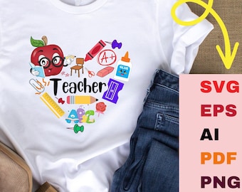 Appréciation de l'enseignant SVG | Conception de la rentrée scolaire | Fournitures scolaires | de professeur | Cadeau de remerciement | PNG SVG | Téléchargement numérique