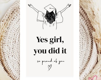 卒業カード、大学、学士、大学、修士試験のお祝いカード、デジタル印刷可能