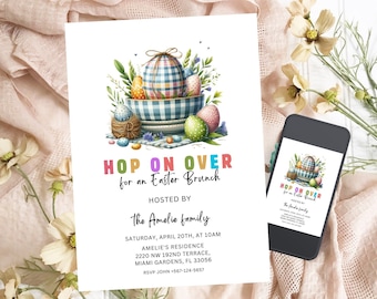 Easter Brunch Invitation, Editable Easter Brunch Invite, Easter Egg Hunt Invitation, Easter Invitation, Digital Download