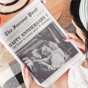 Couple Anniversary Newspaper Template, Happy Anniversary Gift For Wife and Husband, 1 Year Anniversary Gift for Boyfriend, Editable Template