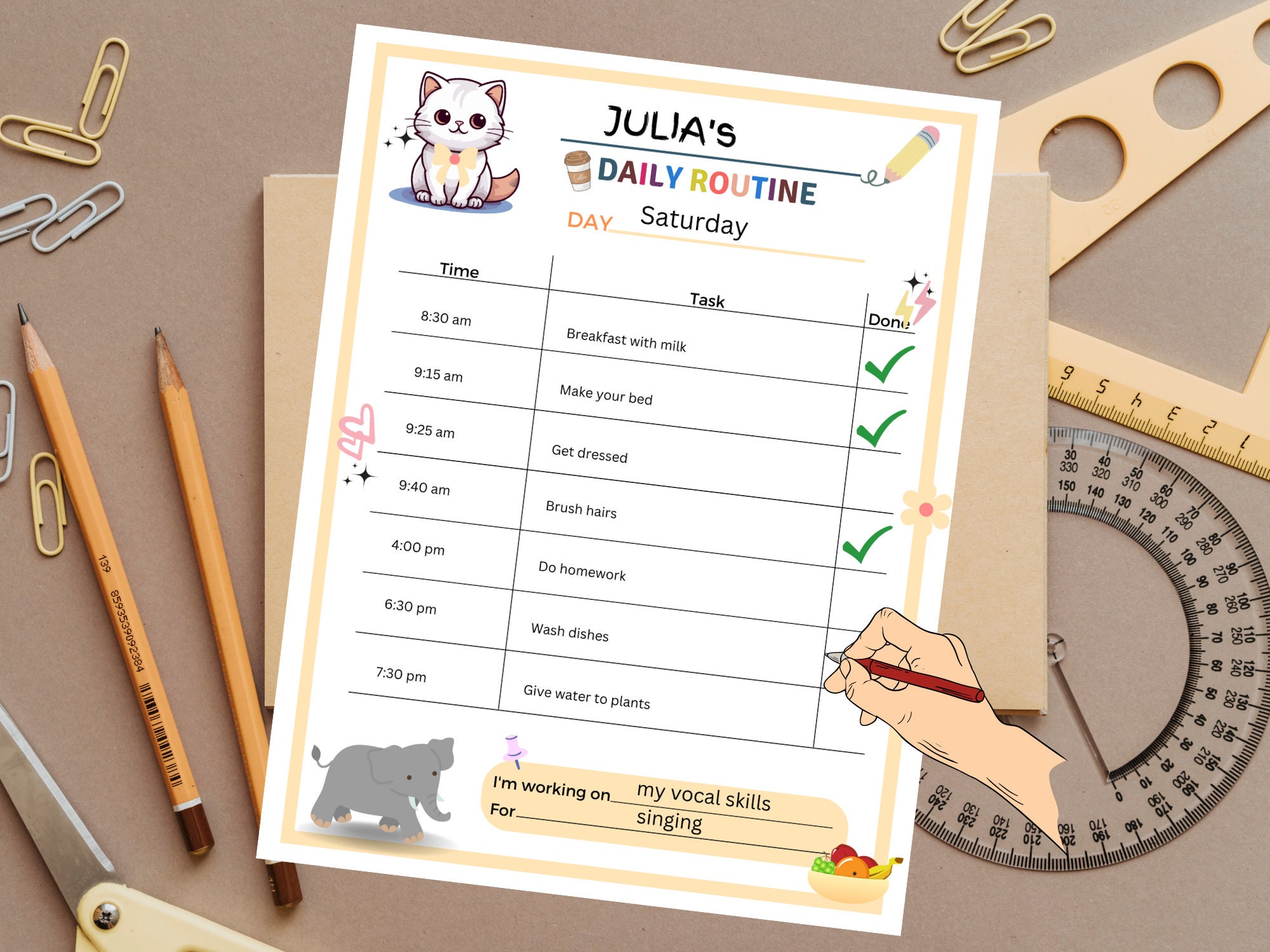 Animal Daily Routine Planner Printable Minimalistic Chore - Etsy