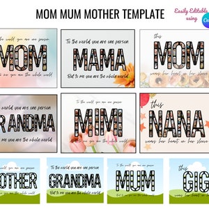 Modello di cornice &quot;La mamma migliore di sempre&quot;, &quot;Al mondo mamma&quot;, &quot;Collage di mamme&quot;, &quot;Indossa un cuore sulla manica&quot; su Canva, modello modificabile con trascinamento della selezione per la festa della mamma