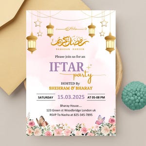 Ramadan Iftar Invitation, Editable Family Dinner Invite, Ramadan Kareem Invitation, Eid Party Invitation, Digital Download