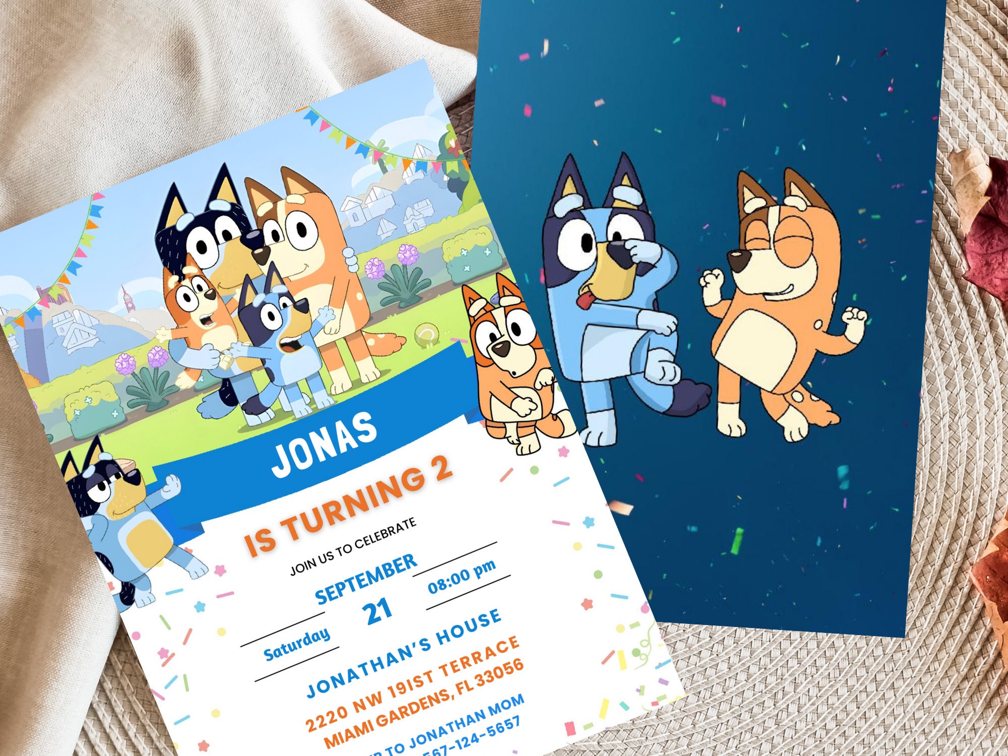 Editable Bluey Birthday Template