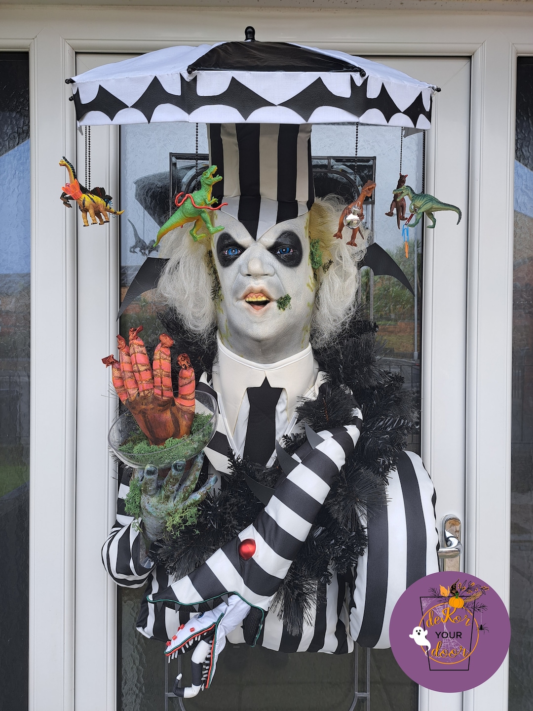 Beetlejuice Wreath, Door Decor, Halloween Wreath Etsy
