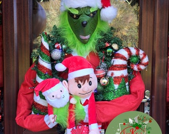 LUXE Christmas Wreath, plush toy wreath, Elf wreath