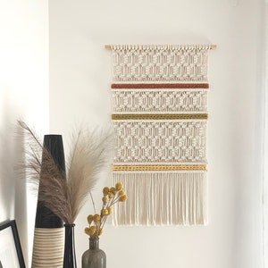 Macrame wall hanging, nursery decor, modern wall art, contemporary fiber art, boho wall decor, home decor, textile art, geometric design