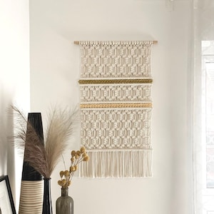 Macrame wall hanging, nursery decor, modern wall art, contemporary fiber art, boho wall decor, home decor, textile art, geometric design