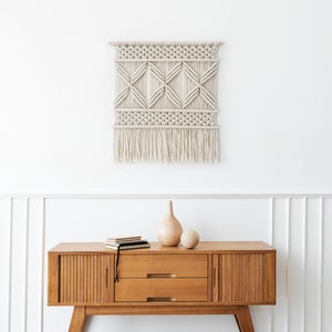 Handmade macrame wall art, modern wall hanging, nursery decor, contemporary fiber art, bali wall art, home decor, textile art