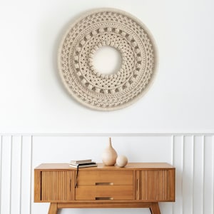 Large Macrame Mandala Wall Hanging - Boho Chic Decor - Handwoven Spiritual Art - Intricate Fiber Wall Art - Circular Wall Hanging
