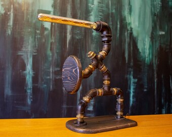 Industrial Knight Tischlampe: Steampunk Edison Beleuchtung, rustikale Schreibtischlampe