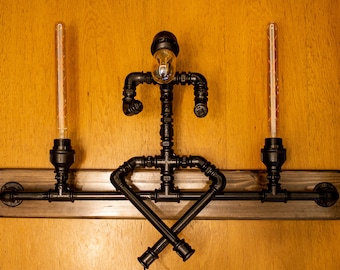 Pipe Man Wall Lamp – Rustic Industrial Lighting, Retro Style