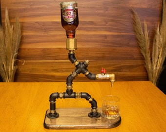 Handmade Steampunk Alcohol Dispenser: Industrial Home Bar Decor