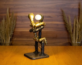 Weihnachtsgeschenk - Sex Position - Pipe Man Woman - Industrial Tischlampe - Steampunk Beleuchtung - Rustikale Beleuchtung - Geschenk für Ihn - Man Cave