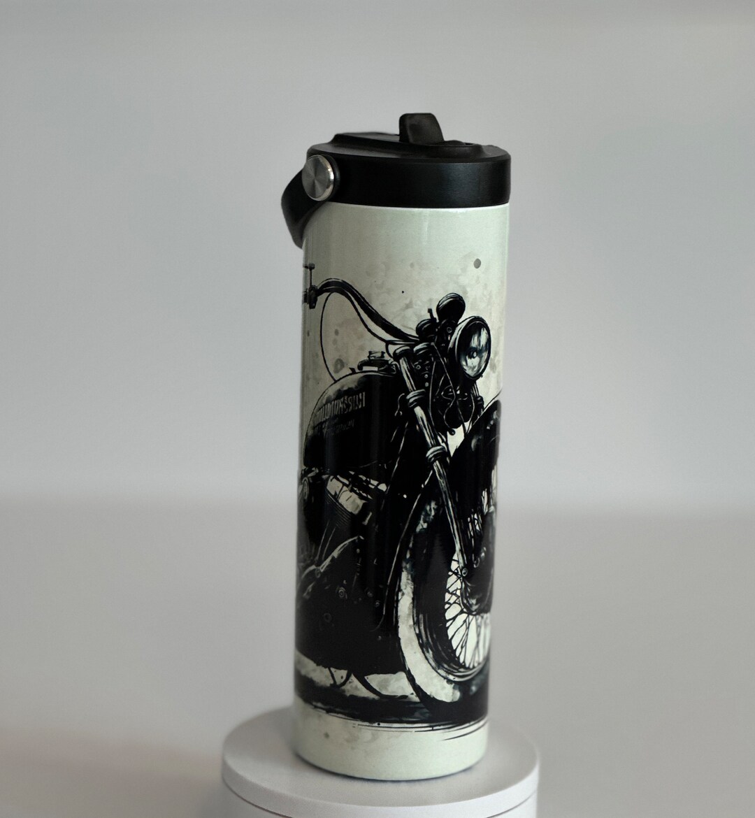 Vintage Motorcycle Water Bottle Etsy