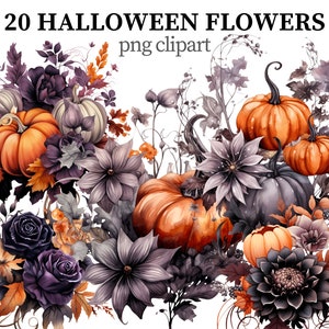 Halloween Blumen Clipart Mystische Blume PNG Dark Fantasy Clipart Botanische Bilder png Goth Blumendruck Scrapbook Papercraft Kartenherstellung
